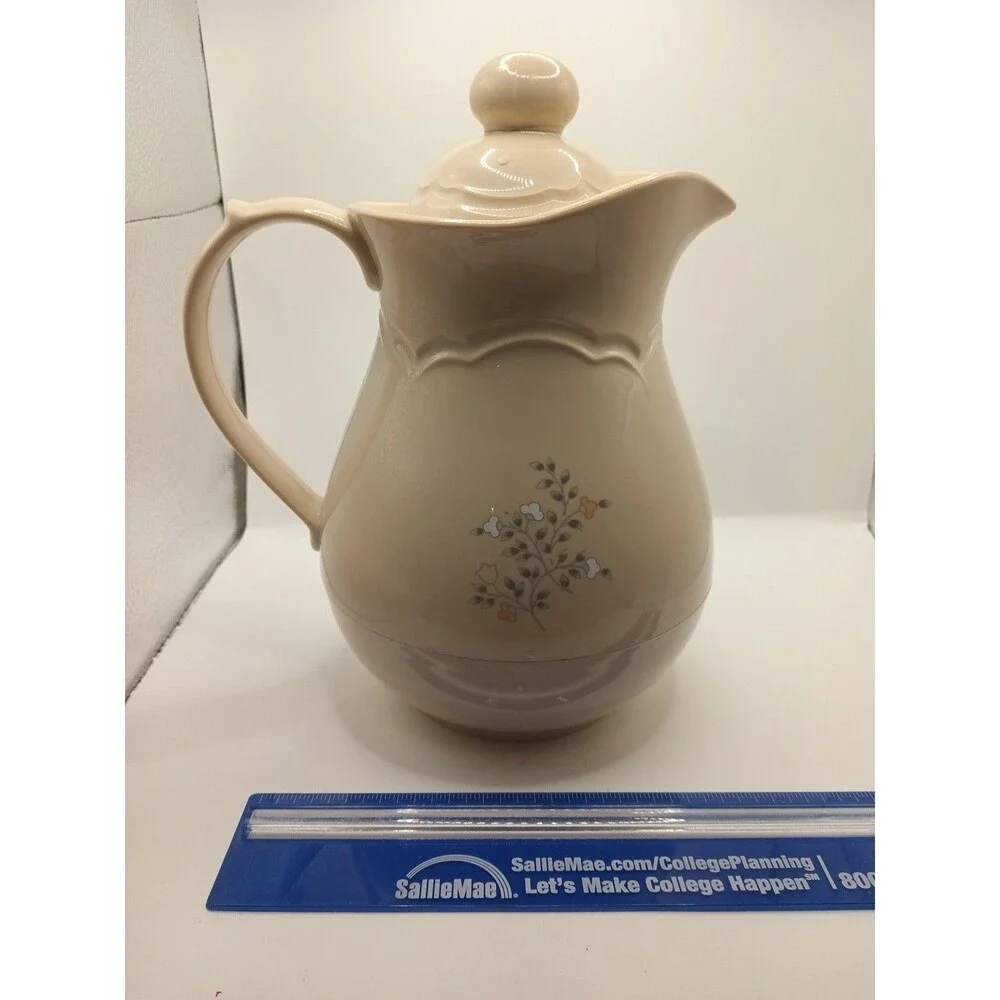 Pfaltzgraff Remembrance Floral Pattern Carafe Pitcher Thermos Plastic Vintage